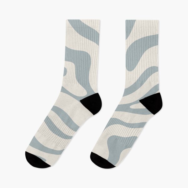 Item preview, Modern Retro Liquid Swirl Abstract Pattern in Light Blue-Grey and Cream designed and sold by kierkegaard.