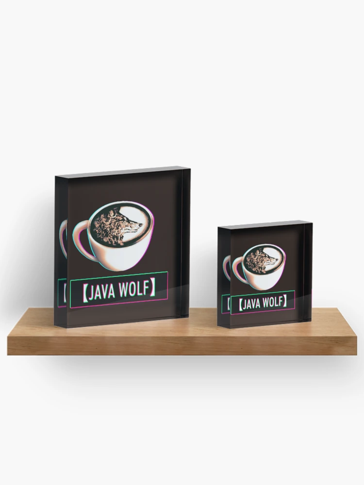 Thumbnail 3 of 5, Acrylic Block, Java Wolf Logo designed and sold by JavaWolfDesign.