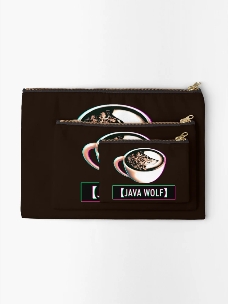 Thumbnail 2 of 4, Zipper Pouch, Java Wolf Logo designed and sold by JavaWolfDesign.