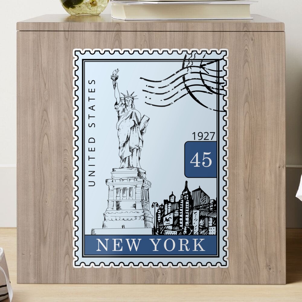 New York Stamp Design - New York - Sticker