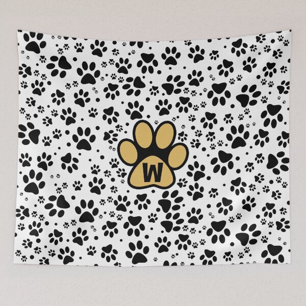 Item preview, Cats Paws Alphabet Letter Monogram W - Initials designed and sold by MadandMean.