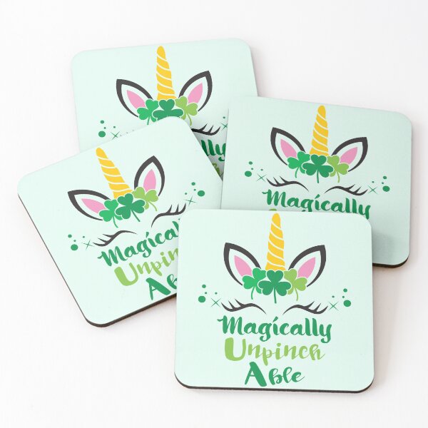 Item preview, Magically Unpinchable - Unicorn Face Clover, St. Patrick’s Day designed and sold by K-icon.