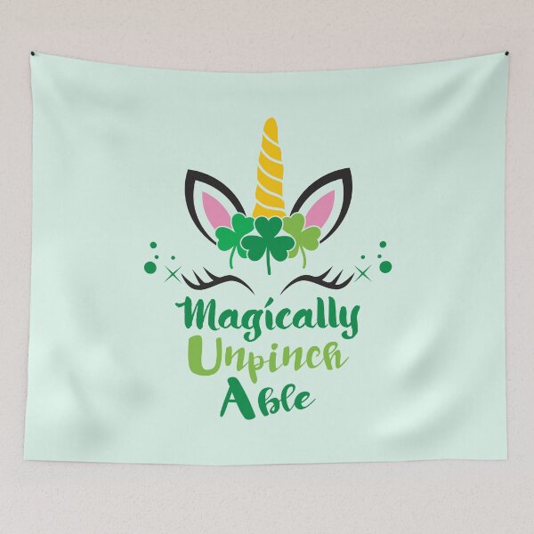Item preview, Magically Unpinchable - Unicorn Face Clover, St. Patrick’s Day designed and sold by K-icon.
