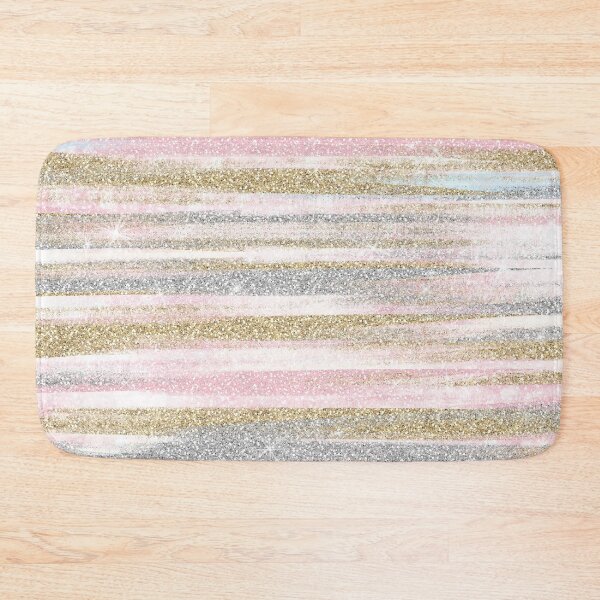 Item preview, Rose Gold Silver Glitter Strokes Stripes Luxury Design designed and sold by NdesignTrend.