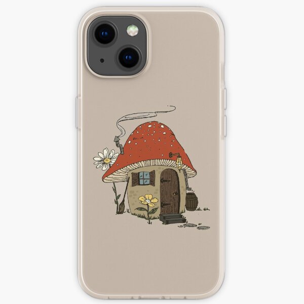 Cottagecore Aesthetic Mushroom House - Cute Vintage Mycology iPhone Soft Case
