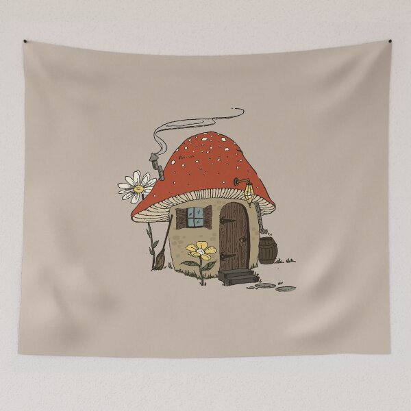 Item preview, Red Mushroom House in Cottagecore Aesthetic: Vintage Grunge Fairycore Mycology, Magic Psychedelic Witchcraft Home in the Woods, Forest Themed Goblincore Hippie  designed and sold by MinistryOfFrogs.