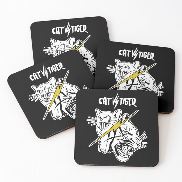 Item preview, cat vs tiger black and white art designed and sold by allengary.