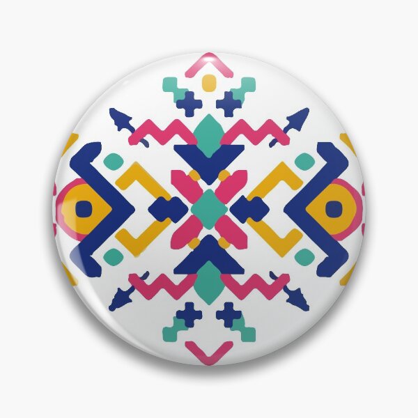 Item preview, Tribal Aztec modern motif memphis bold color blocking pattern abstract interior design designed and sold by T-Mex.