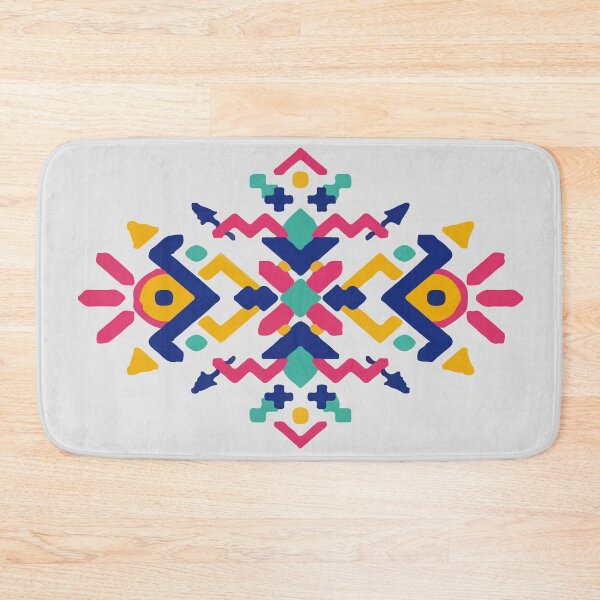 Item preview, Tribal Aztec modern motif memphis bold color blocking pattern abstract interior design designed and sold by T-Mex.