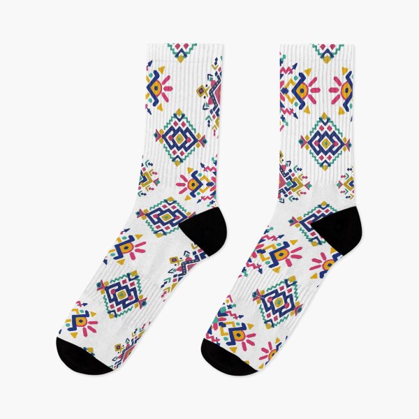 Item preview, Tribal Aztec modern motif memphis bold color blocking pattern abstract interior design designed and sold by T-Mex.