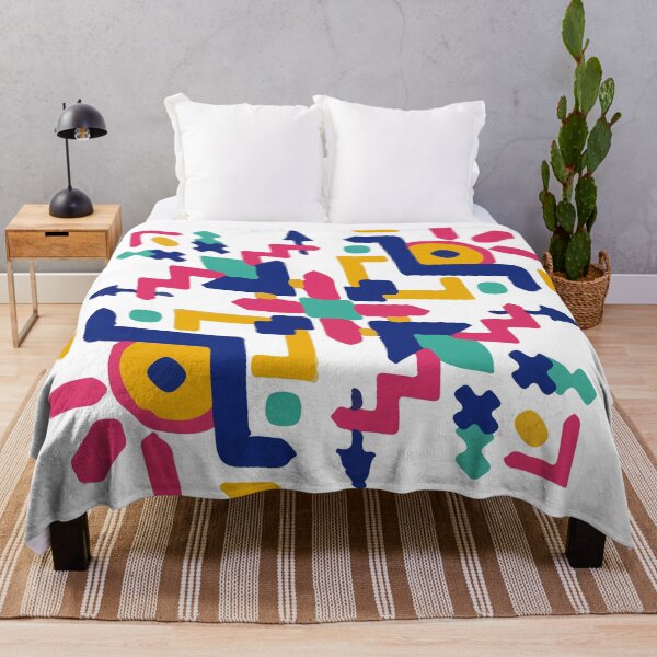 Item preview, Tribal Aztec modern motif memphis bold color blocking pattern abstract interior design designed and sold by T-Mex.