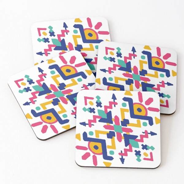 Item preview, Tribal Aztec modern motif memphis bold color blocking pattern abstract interior design designed and sold by T-Mex.