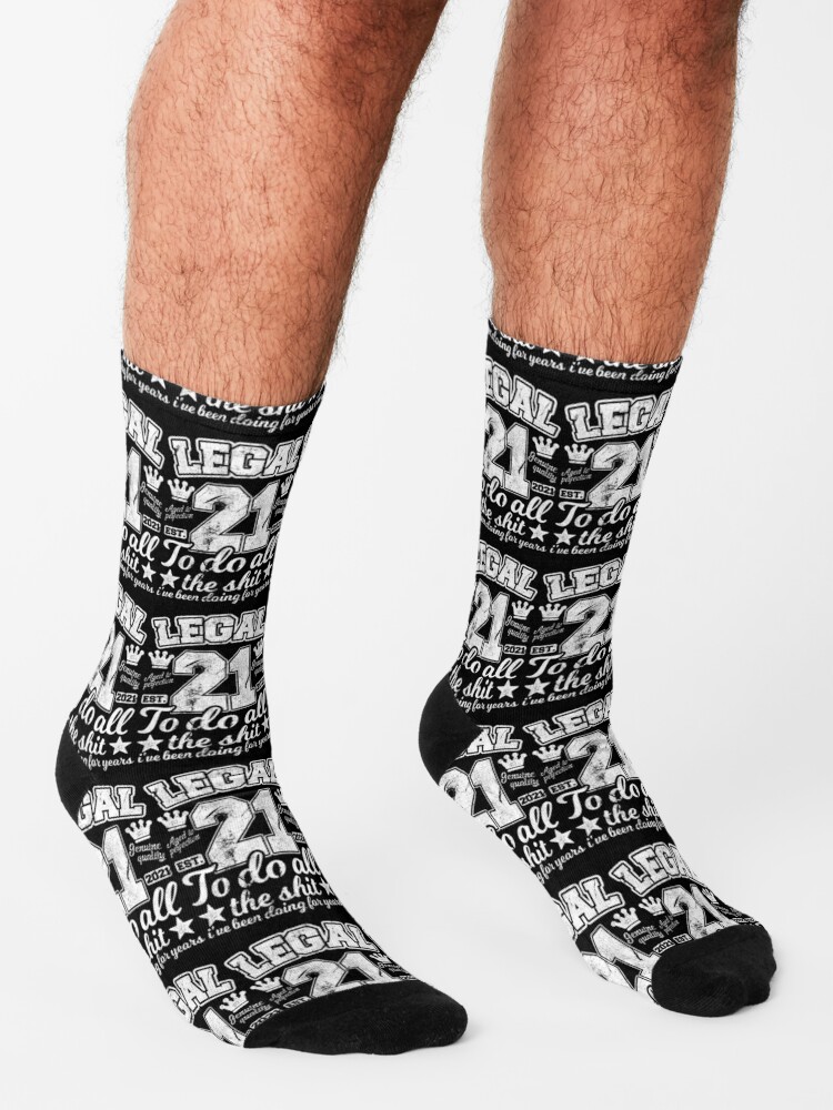 Unique 21th Birthday Gifts for Men Women, Crazy Silly 21st Birthday Socks, Funny Gift Idea for Unisex Adult 21-Year-Old