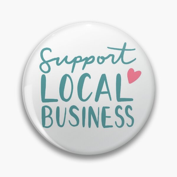 Item preview, Support Local Business Teal Hand Lettered with Pink Heart designed and sold by leahcreates.