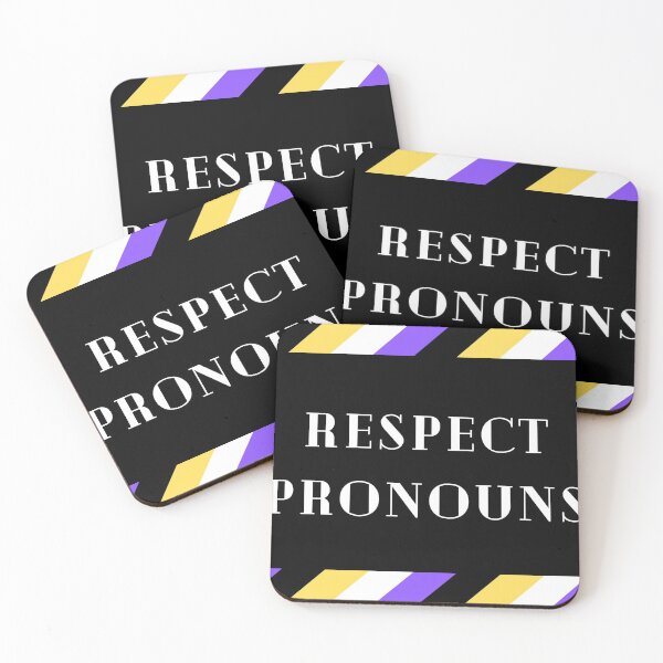 Item preview, Respect Pronouns With Non-binary Flag Boarder designed and sold by thesassypanda.