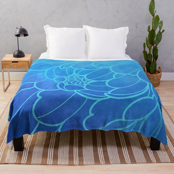 Artikelvorschau, blaue Pfingstrosenblume im japanischen Stil entworfen und verkauft von weilertsen.