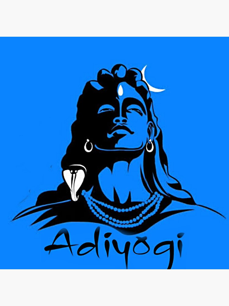 "Adiyogi Shiva Blue Sketch" Sticker for Sale by Techvision | Redbubble