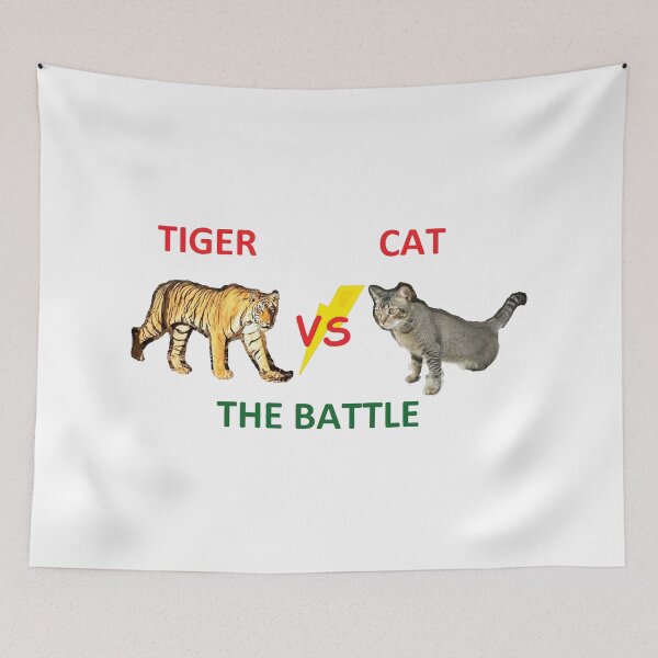 Item preview, cat vs tiger the battle designed and sold by allengary.
