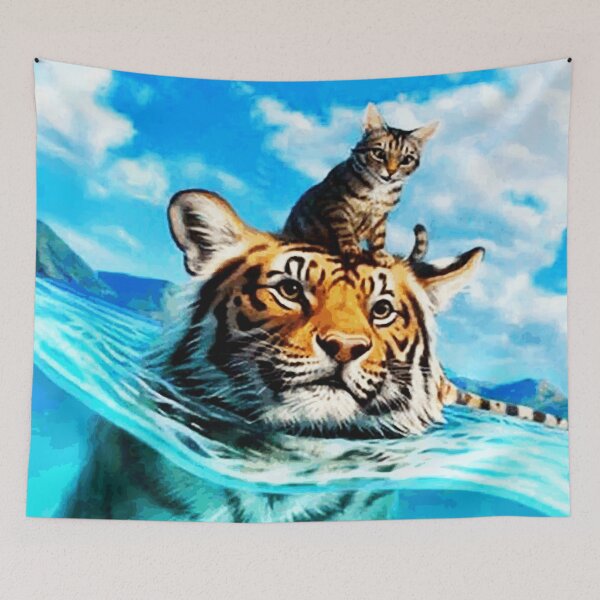 Item preview, Tiger And Cat In Water designed and sold by allengary.
