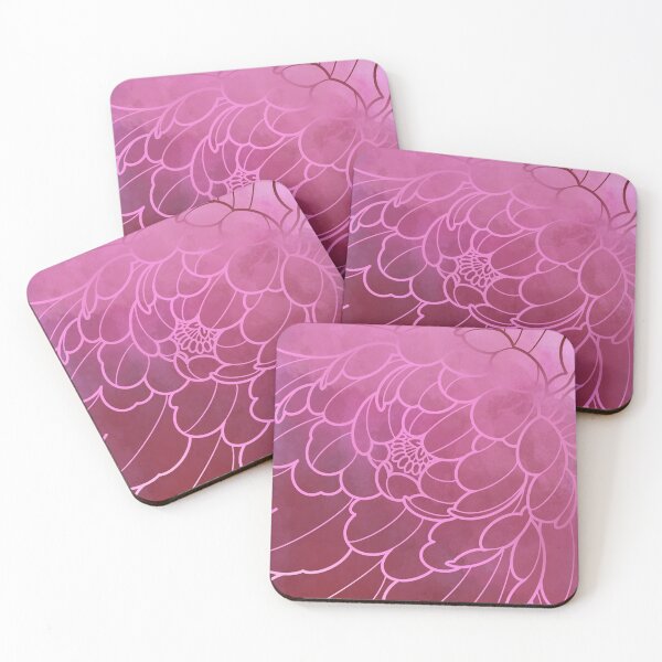 Item preview, flowy floral dark pink peony  designed and sold by weilertsen.