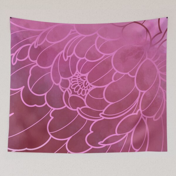 Item preview, flowy floral dark pink peony  designed and sold by weilertsen.