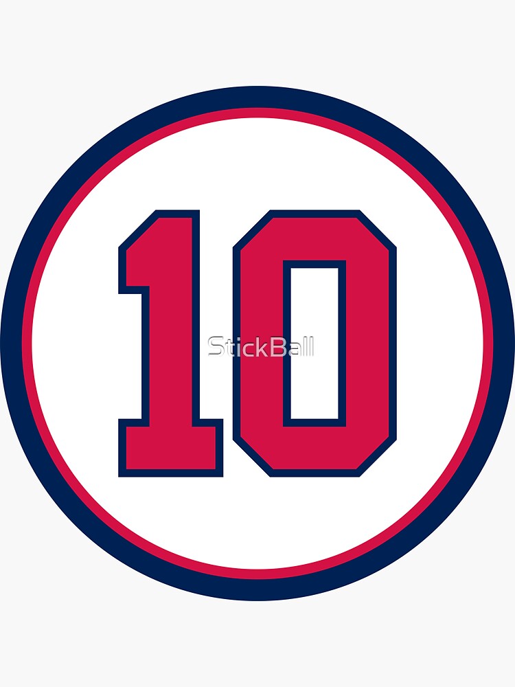 Chipper Jones #10 Jersey Number | Sticker