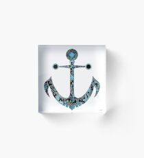 Nautic Anchor Acrylic Block