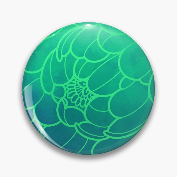 Item preview, green peony  japanese style, uneven pattern designed and sold by weilertsen.