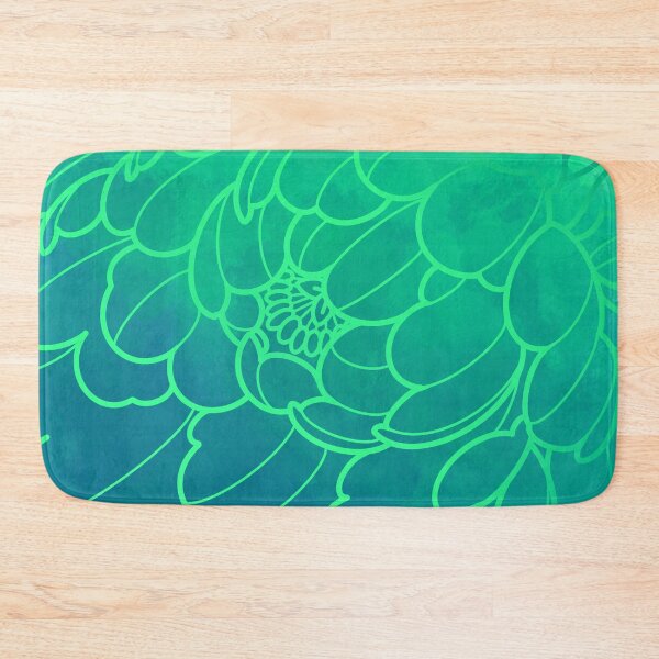 Item preview, green peony  japanese style, uneven pattern designed and sold by weilertsen.