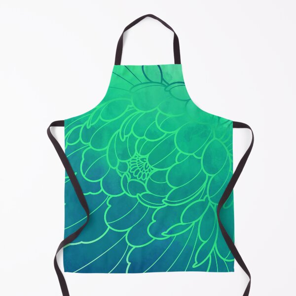 Item preview, green peony japanese style, uneven pattern designed and sold by weilertsen.