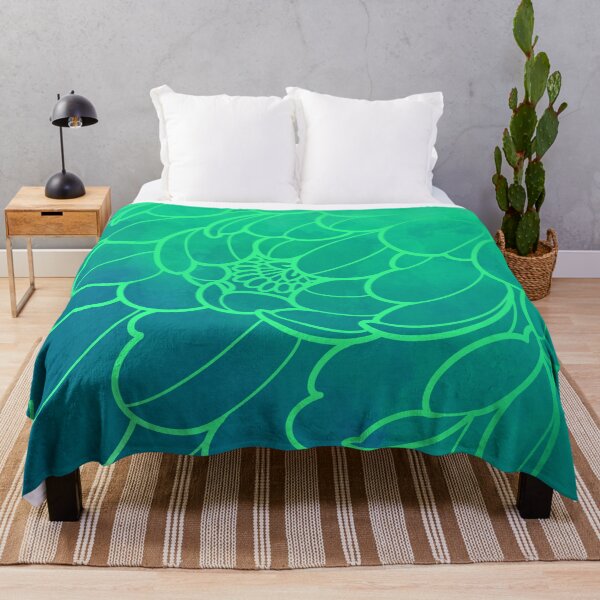Item preview, green peony  japanese style, uneven pattern designed and sold by weilertsen.