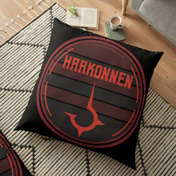 Harkonnen House Circular Art Design (on black) - Dune (2021 film) Floor Pillow