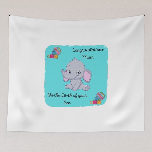 Item preview, Congrats Mum - Birth of Son designed and sold by CoyoteGifts.
