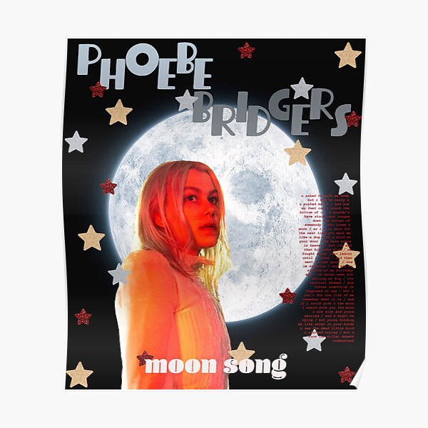 phoebe bridgers moon song poster red stars Poster