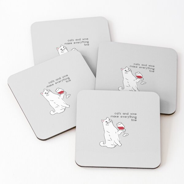 Item preview, cats and wine make everything fine designed and sold by FunnyGrief.