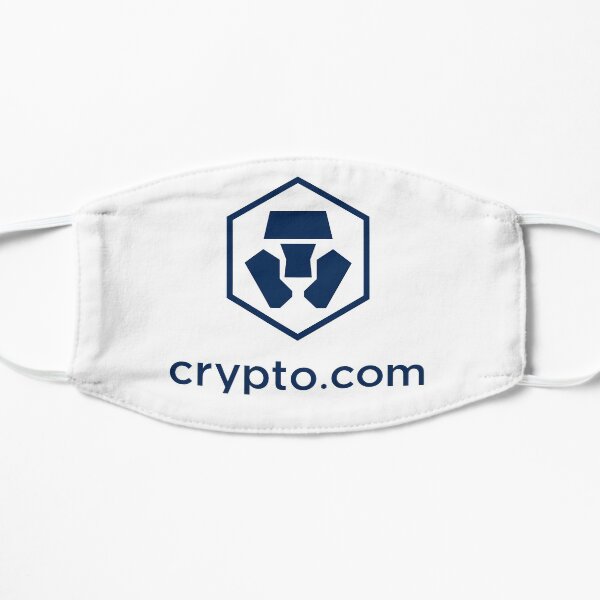 Crypto.com en blanco Mascarilla plana