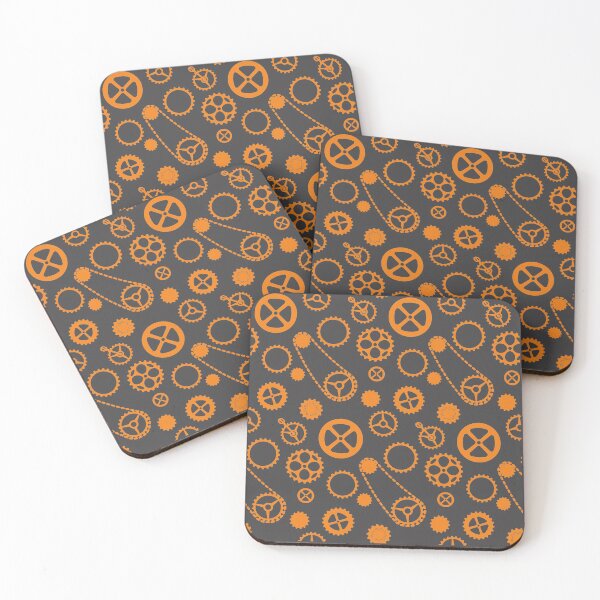 Item preview, Chain rings pattern orange on dark gray background designed and sold by shushunya13.