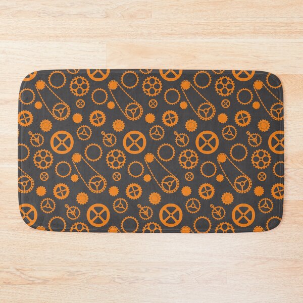 Item preview, Chain rings pattern orange on dark gray background designed and sold by shushunya13.