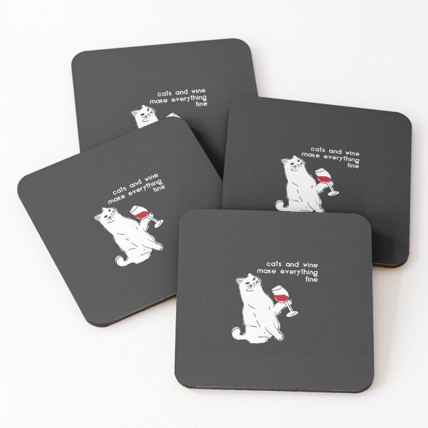 Item preview, cats and wine make everything fine designed and sold by FunnyGrief.