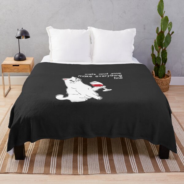 Item preview, cats and wine make everything fine designed and sold by FunnyGrief.