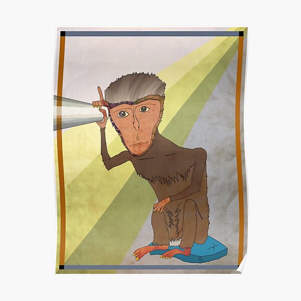 Rhesus Macaque Listens Poster