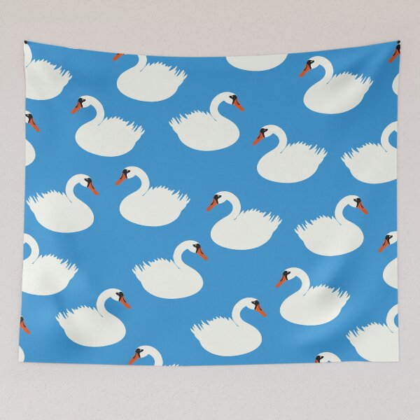 Item preview, white swans on blue lake designed and sold by Soramame.