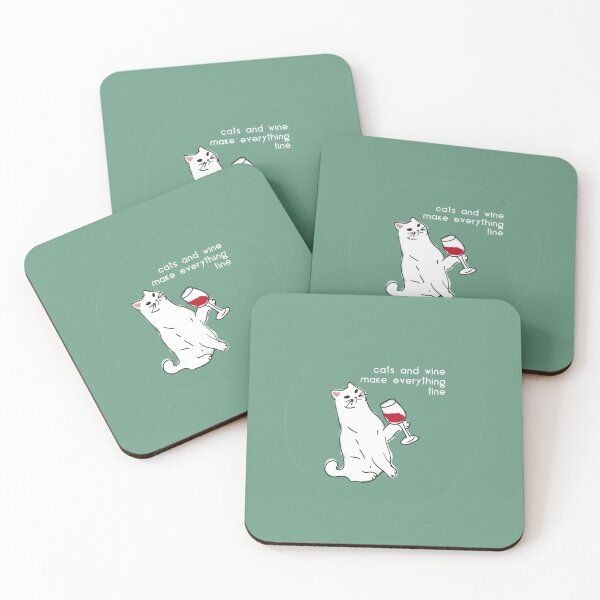 Item preview, cats and wine make everything fine designed and sold by FunnyGrief.