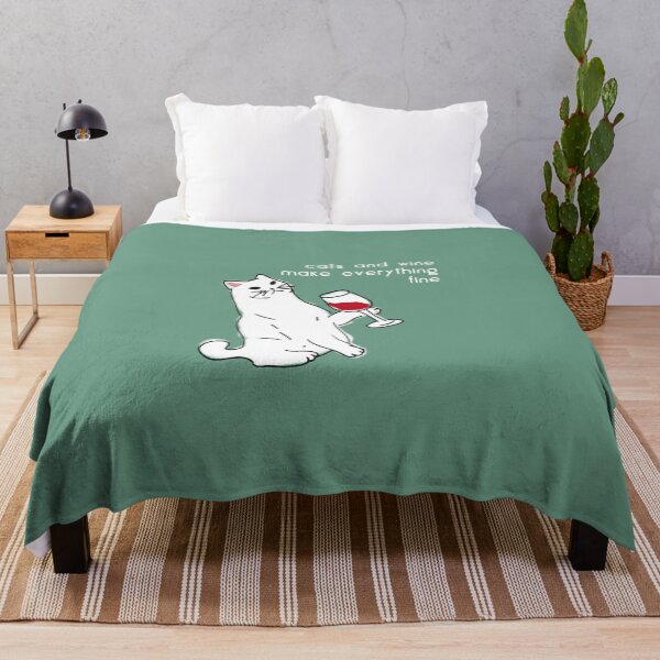 Item preview, cats and wine make everything fine designed and sold by FunnyGrief.