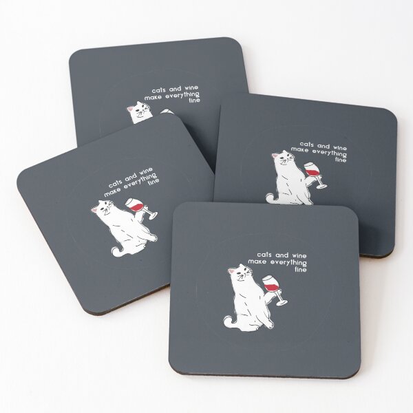 Item preview, cats and wine make everything fine designed and sold by FunnyGrief.