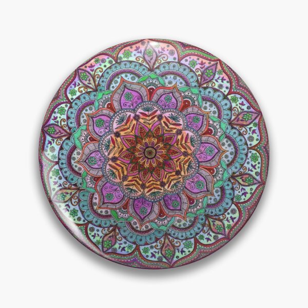 Item preview, Floral Mandala - Turquoise and Rust Variation designed and sold by SarahTravisArt.