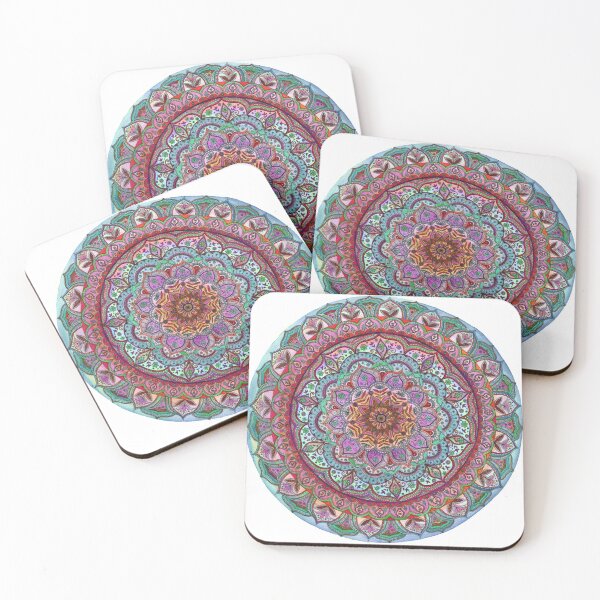 Item preview, Floral Mandala - Turquoise and Rust Variation designed and sold by SarahTravisArt.
