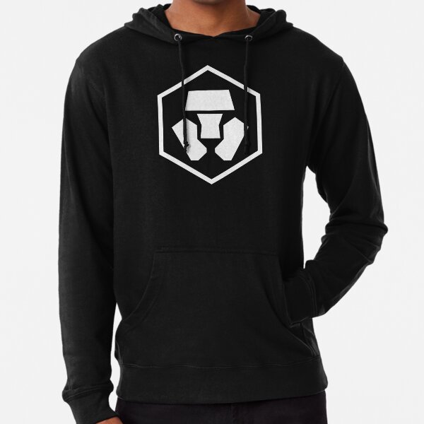 Logotipo de Crypto.com en negro Sudadera ligera con capucha
