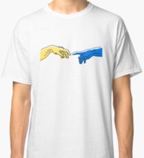 Creation of Adam in blue and yellow Classic T-Shirt