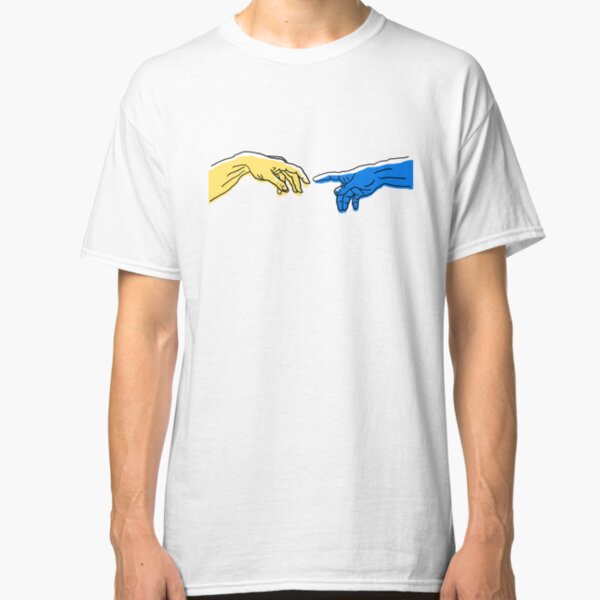 Creation of Adam in blue and yellow Classic T-Shirt